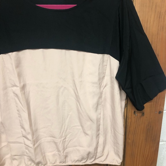 Ann Taylor Loft size small tan black top - Picture 6 of 7